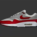 Nike White Red Lace Up Air Cushion Swoosh Logo Casual Sports Sneakers