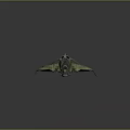 Sci Fi Spaceship With Dual Circular Engines Green Metallic Exterior And Cockpit