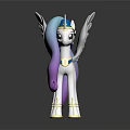 White Alicorn Game Character With Gradient Blue Purple Mane Tail White Wings And Golden Decorations