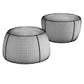 Modern sofa stool green Felis fuji puff round shape 3d model