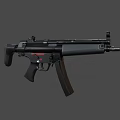 Black Tactical Submachine Gun With Metal Body Detachable Magazine And Pistol Grip