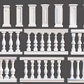 Various Architectural White Balustrade Designs Featuring Classic Columns And Ornate Details