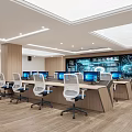 Command Control Room of Modern Monitoring Room 3d model