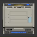 Futuristic Beige Control Panel Device With Multiple Panels And Indicator Lights 3d model