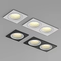 Recessed White Modern Downlight Spotlight with Square Black Trim Mesh Design and Warm Illumination