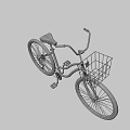 Game Movie Character's Vintage Green Bicycle With Brown Seat Metal Basket And Large Wheels