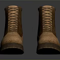 Brown Leather Lace Up Boots Featuring Dark Rubber Sole For Casual Outdoor Wear