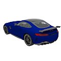 Blue Sports Car Featuring Sleek Design Black Roof Alloy Wheels And Front Grille