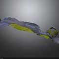 Vibrant Terrain Model With Blue Green Purple Areas And Circular Ring Formation