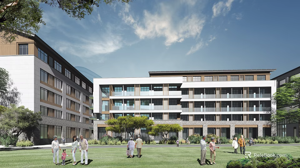 Modern Open Kitchen Interior Design With Island Counter And Appliances 3d model