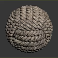 Brown Braided Rope Sphere Showcasing Intricate Texture and Decorative Design Elements 3d model