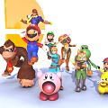 Iconic Video Game Characters Featuring Mario Pikachu Link And Kirby