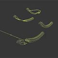 Black Curved Mechanical Components With Connecting Wires And Assembly Parts