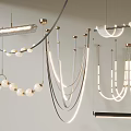 Pendant lamp linear pendant lamp strip pendant lamp multi-head pendant lamp pendant lamp combination 3d model