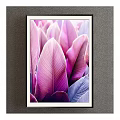 Vibrant Botanical Painting With Purple And Blue Textured Tropical Leaves