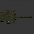 3D Rendered Military Tank With Green Camouflage Long Cannon And Dark Background