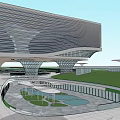 Modern Urban Architecture Featuring Green Roof And Glass Structure In City Center