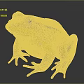 Realistic Green Yellow Spotted Frog With Large Eyes and Detailed Legs