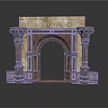 Ornate Classical Architectural Archway With Decorative Columns And Intricate Stone Carvings