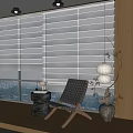 Middle Ancient Style Casual Balcony Retro Style Casual Balcony Lazy Chair Single Sofa 3d model