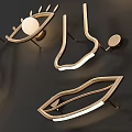 Modern Artistic Wall Lamps with Abstract Facial Shape Design and Warm Glow