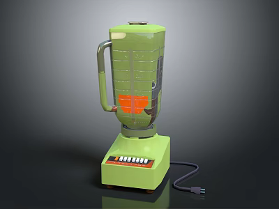 Vintage Green Blender With Transparent Jar Control Buttons And Power Cord 3d model