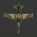 Military Attack Aircraft Featuring Green Brown Camouflage Paint and Red Star Insignia on Gray Background