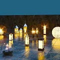 Illuminated Outdoor Lights With Various Designs Including Spherical And Hollow Lanterns For Warm Ambiance