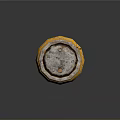 Detailed Golden Rusted Bierhalle Barrel With Skull Organ And Hair Texture