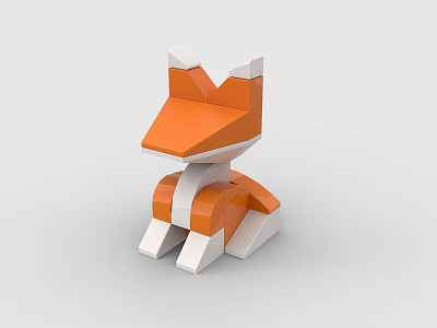 LEGO toy blocks mini fox cartoon fox animal 3d model LEGO toy blocks mini fox cartoon fox animal 3d model