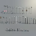 Various Styles Of Outdoor Lights With Metal Poles And Decorative Designs