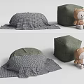 modern sofa stool cushion 3d model