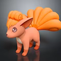 Cartoon Orange Nine Tailed Fox Plush Toy With Fluffy Tails Design