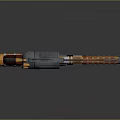 Futuristic Revolver With Black Orange Red Accents Mechanical Metal Body And Stylish Grip