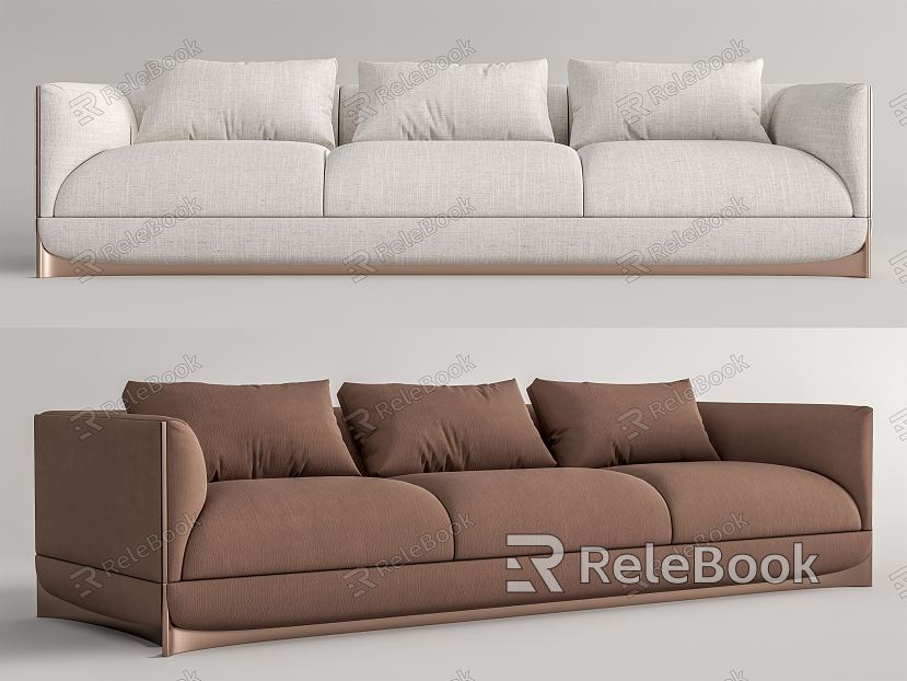 Modern three-seat sofa multiplayer sofa model