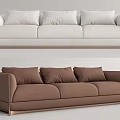 Modern three-seat sofa multiplayer sofa 3d model