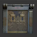 Decorative Architectural Door With Blue And Gold Ornamental Details And Intricate Carvings