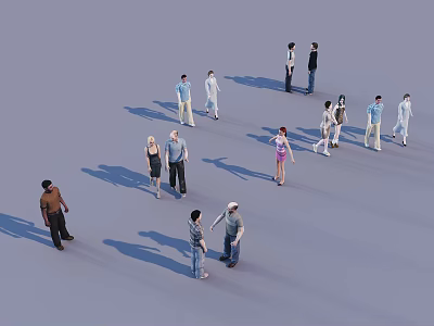 Crowd 3d model