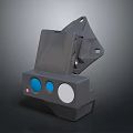 Weapon Mechanical Module Featuring Gray Body Blue White Circular Parts and Pink Indicator Light