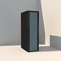 Black Modern Computer Server Cabinet With Glass Door For Office Data Storage 3d model