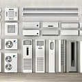Various Types of Air Conditioners and Fans Display Collection for Home Cooling