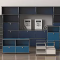 Modern Console Cabinet And Side Cabinet With Multiple Colors Drawers And Shelves Design