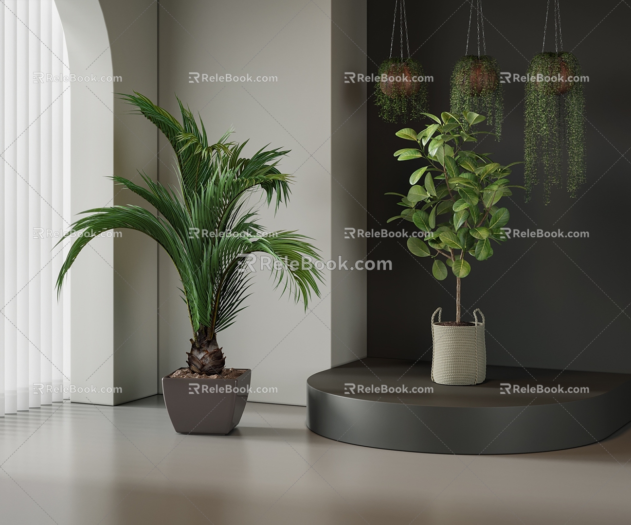 Modern potted potted plant 3d model