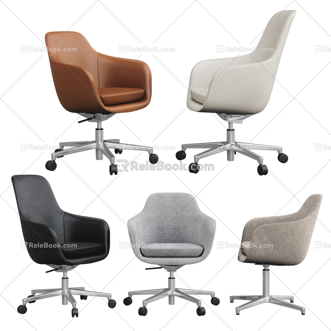 Modern office chair American office chair combination 3d model