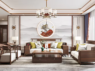 New Chinese Living Room 3d model