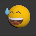 Funny Yellow Smiley Face Decorative Ornament Set with Blue Sweat Drop and Emoji Style Design