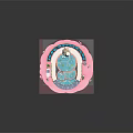 Colorful Cartoon Scene With Multi Layer Pink Structure Stairs Water Pools And Fountain Decorations