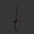 Purple Shark 3D Model with Realistic Appearance on Gradient Gray Background