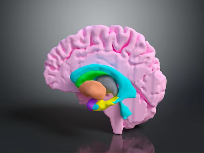 Commercial Equipment 3D Anatomical Brain Model with Colorful Sections for Educational 3d model