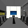 Modern Public Office Space With Open Layout Desks Partitions And Lighting Fixtures